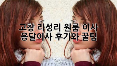 고창 라성리 원룸 이사? 용달이사 후기와 꿀팁!